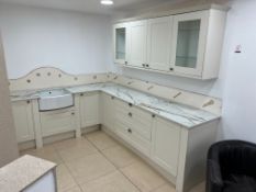 Kitchen Display Comprising; Marble Worktop, Soft Close Drawers, Floating Shelving 2040 x 800 x