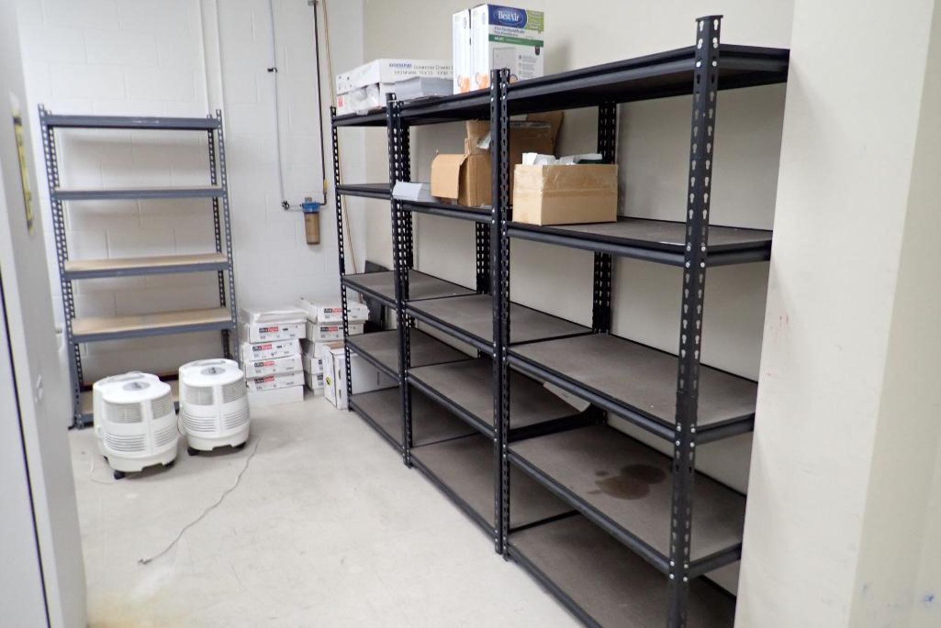 Lot of (5) Sections Metal Shelving.