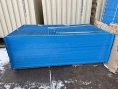 Lot of (45) 9-1/2”’X6’ Galvanized/Powder Coated Construction Fencing Panels w/ Top Clips and Bottoms