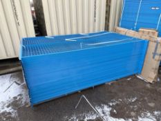 Lot of (45) 9-1/2”’X6’ Galvanized/Powder Coated Construction Fencing Panels w/ Top Clips and Bottoms