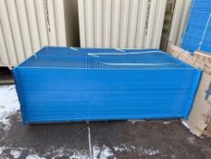 Lot of (45) 9-1/2”’X6’ Galvanized/Powder Coated Construction Fencing Panels w/ Top Clips and Bottoms