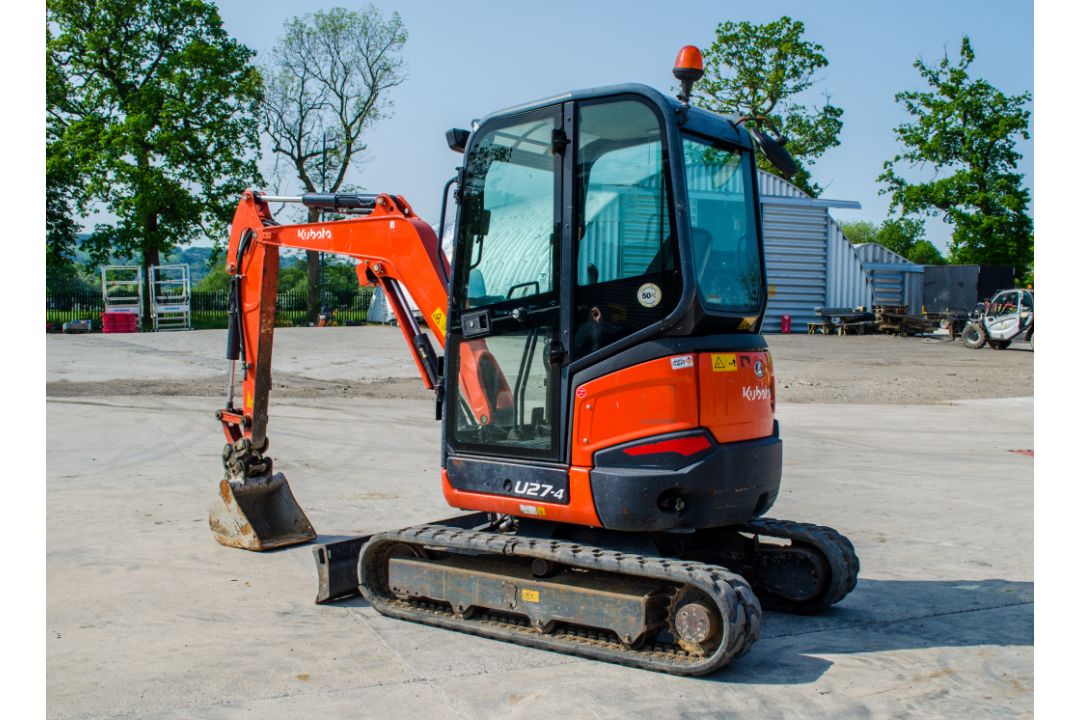 Kubota U27-4 2.7 tonne rubber tracked mini excavator Year: 2016 S/N: 58743 Recorded Hours: 3288 - Image 3 of 21