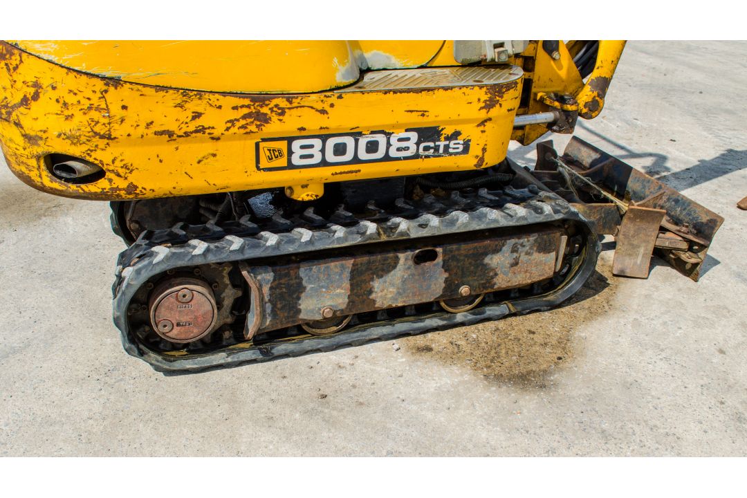 JCB 8008 CTS 0.8 tonne rubber tracked micro excavator Year: 2013 S/N: 00764635 Recorded Hours: - Image 10 of 17
