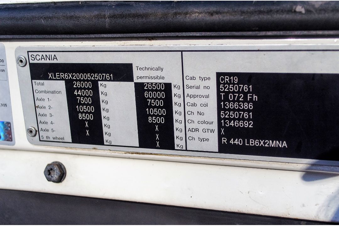 Scania R440 Topline 6 x 2 26 tonne curtain sided draw bar lorry Registration number: PK60 SZJ Date - Image 24 of 25