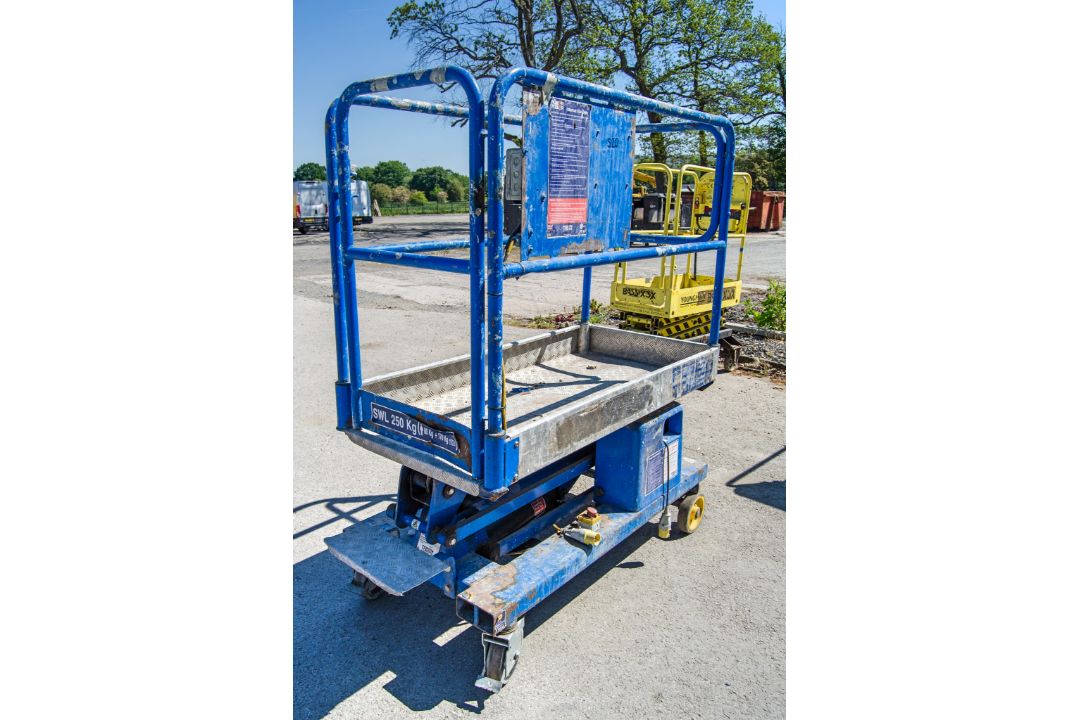 Power Tower battery electric push around scissor lift access platform Year: 2011 S/N: 16073111A - Image 3 of 6