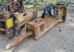 DKB OKB350 hydraulic breaker c/w headstock Pin diameter: 50mm Pin centres: 300mm Pin width: 210mm
