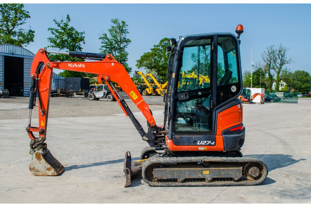 Kubota U27-4 2.7 tonne rubber tracked mini excavator Year: 2016 S/N: 58743 Recorded Hours: 3288 - Image 7 of 21