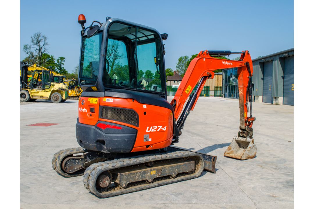 Kubota U27-4 2.7 tonne rubber tracked mini excavator Year: 2016 S/N: 58743 Recorded Hours: 3288 - Image 4 of 21