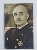 General Franco Francisco, a signed photographic postcard.