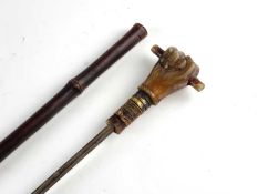 19th-century gentleman's bamboo-style sword cane