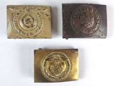 Two German Third Reich buckles and one post-war buckle
