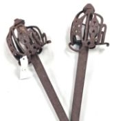 A pair of 18th-century Scottish Basket-hilted swords with 35
