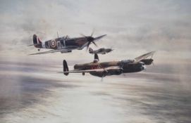 Robert Taylor, Memorial Flight, signed by Leonard Cheshire, Johnnie Johnson and Peter Townsend