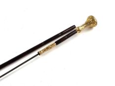 Victorian gentleman's sword with gilt metal pommel and collar
