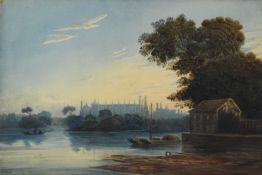 Attributed to John Varley (1778-1842) Eton College at Dusk
