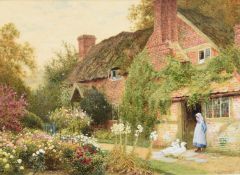 Claude Strachan (1865-1938) The Geese Came Visiting