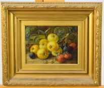 Vincent Clare (1855-1930) Still Life Study of Apples, Strawberries and Grapes