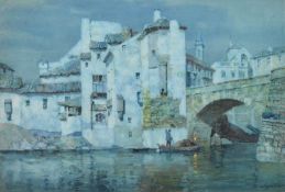 Albert Moulton Foweraker RBA (1873-1942) Moonlit River Scene