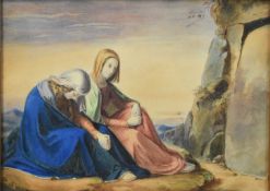 Attributed to Joseph John Jenkins RWS (1811-1885) Mary Magdalene and Mary at the Tomb