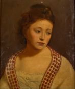 Circle of Albert Moore (1841-1893) Head and Shoulder Portrait Study of a Young Girl