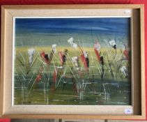 Helene Hygreckos (1919-2009): Coloured print of trees, framed and glazed. 17¼ins. x 23ins. Plus