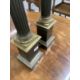 Lighting: 20th cent. Reproduction brass Corinthian column table lamps, a pair. Height 28½ins. (A/F) - Image 2 of 3