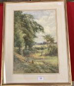 Henry John Sylvester Stannard R.B.A. (1870-1951): Pencil and watercolour The Dinner Hour at