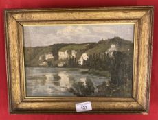 Isobelle Dods-Withers (1876-1936): Scottish impressionist oil on canvas laid to card 'On the Banks