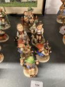 20th cent. Ceramics: 1960s Goebel Hummel figurines Happy Pastime, Little Goat Herder, Eventide,