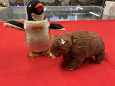 Toys: 20th cent. Japanese clockwork 'Modern Toys' Jolly Penguin and Walking Bear both with