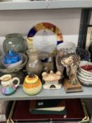 20th cent. Ceramics: Fieldings Shelley, Royal Winton, Clarice Cliff (A/F), Portmeirion bowls,