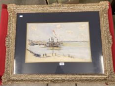 Paul Maze (1887-1979): Pencil and watercolour View of Cologne Harbour, signed and dated Paul L.