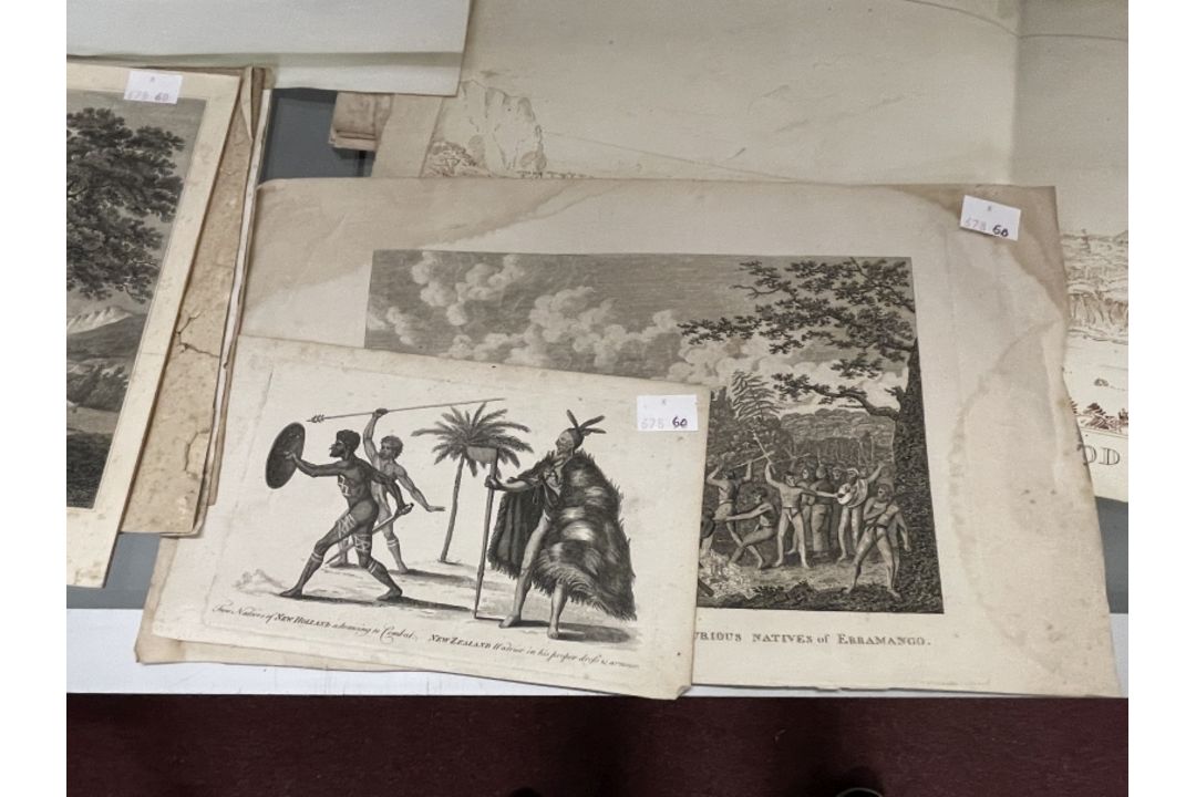 Antique Engravings: Erramango and Captain Cook c1800 The fortunate escape of Capt. Cook from the - Image 4 of 11