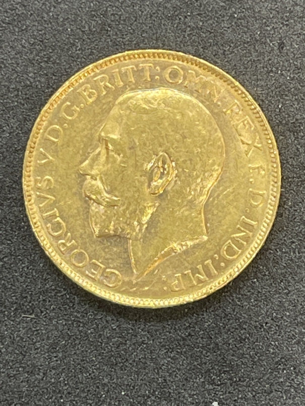 Coins/Numismatics: George V 1912 Gold Sovereign. Perth. - Image 2 of 3