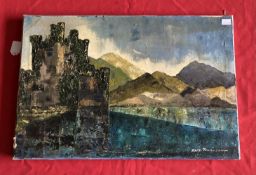 20th cent. Irish School: Kate Thompson Impasto acrylic on canvas, Castle Killarney, description