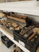 Tools: Early to mid 20th cent. Carpenter's pine toolbox containing a variety of vintage tools