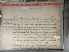 Georgian Debenture instructing the Captain of a Regiment of Foot reference the plantation
