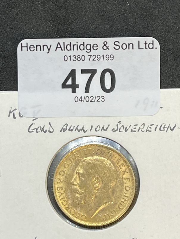 Coins/Numismatics: George V 1911 Gold Sovereign.