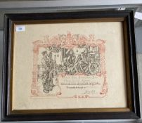 Militaria: WWI Pte. Lionel Lewis Honourable Discharge Certificate to Glos, Wilts. 2nd Regt.