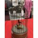 19th/early 20th cent. Continental bird automaton, brass cage, two songbirds on branch with - Image 3 of 9