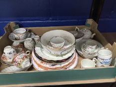 Ceramics: 18th cent. English porcelain, to include a bullet shaped teapot - restored, 2 bowls, a tea