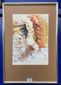 Peter Harris (1923-2009): Pastel/paper, two Malaysian women, signed monogram P.H and dated 68,