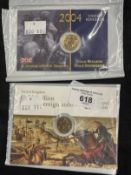 Coins/Numismatics: Gold 2004 and 2008 Queen Elizabeth II Half Sovereigns.