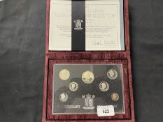Coins/Numismatics: Elizabeth II, Silver Proof Anniversary Collection 1996, 7-coin set from £1 (