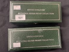 Coins/Numismatics: United Kingdom Britannia Silver Proof Collection 2005 - four encapsulated