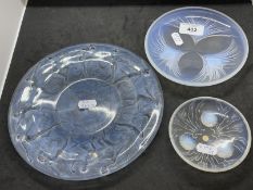 The Mavis and John Wareham Collection: Art Deco Verlys opalescent pine cone, small dish, marked