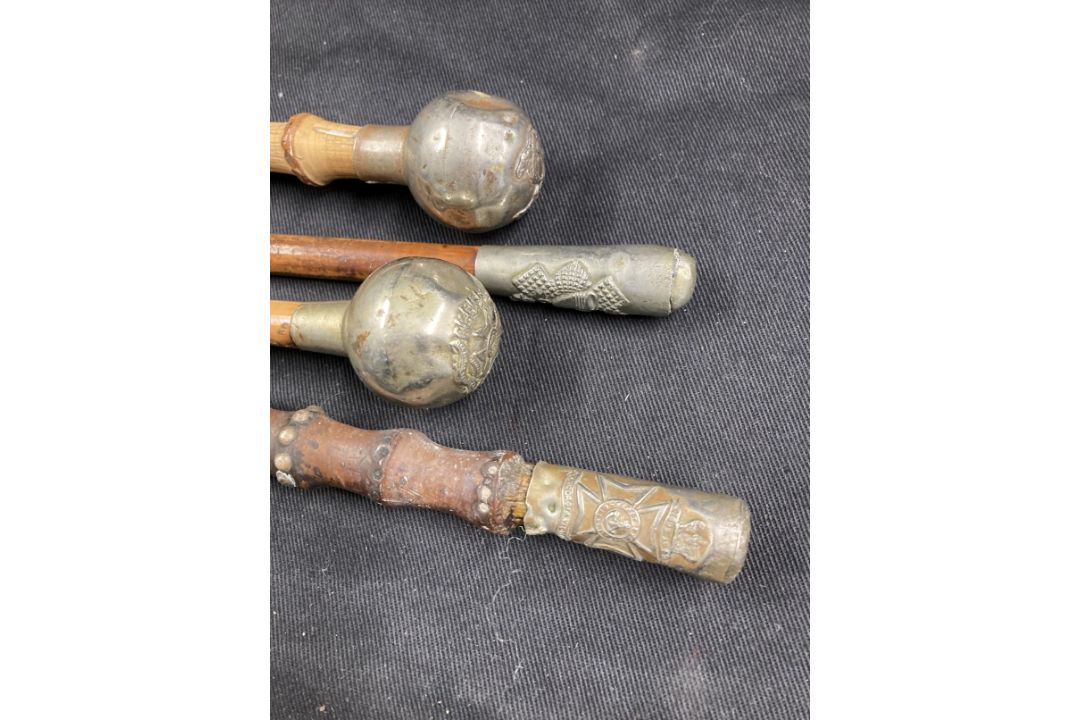 Militaria: Swagger sticks. Group of four, indistinct regiments, possibly St. Lawrence College, First - Image 2 of 2