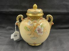 Ceramics: Royal Worcester bone china potpourri vase and cover c1900, the cover with foliate scroll