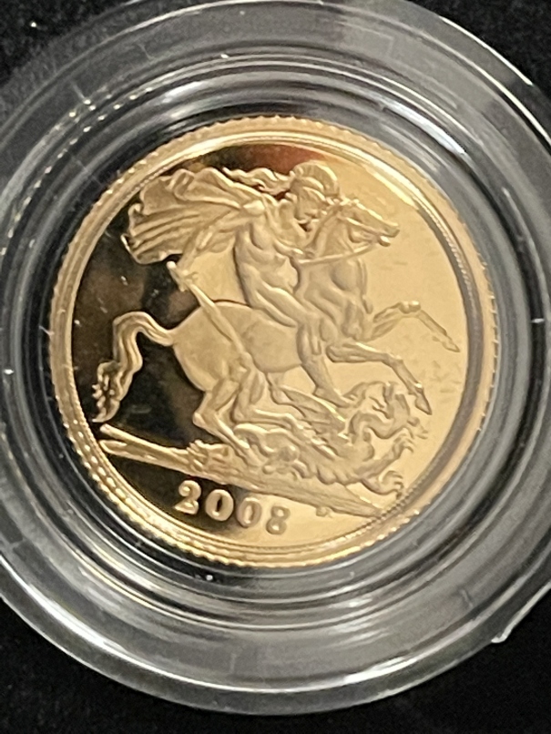 Coins/Numismatics: Royal Mint 2008 boxed proof gold half and full sovereigns. - Image 2 of 2