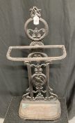 Metalware: Coalbrookdale style cast iron umbrella stand with Victorian registration mark on